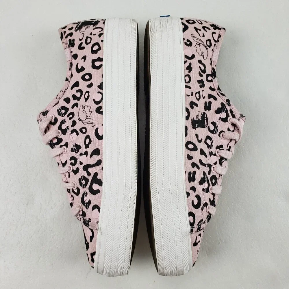 Keds Betty & Veronica Triple Kick Sneakers Pink Leopard Womens 9.5 Lace Up Shoes